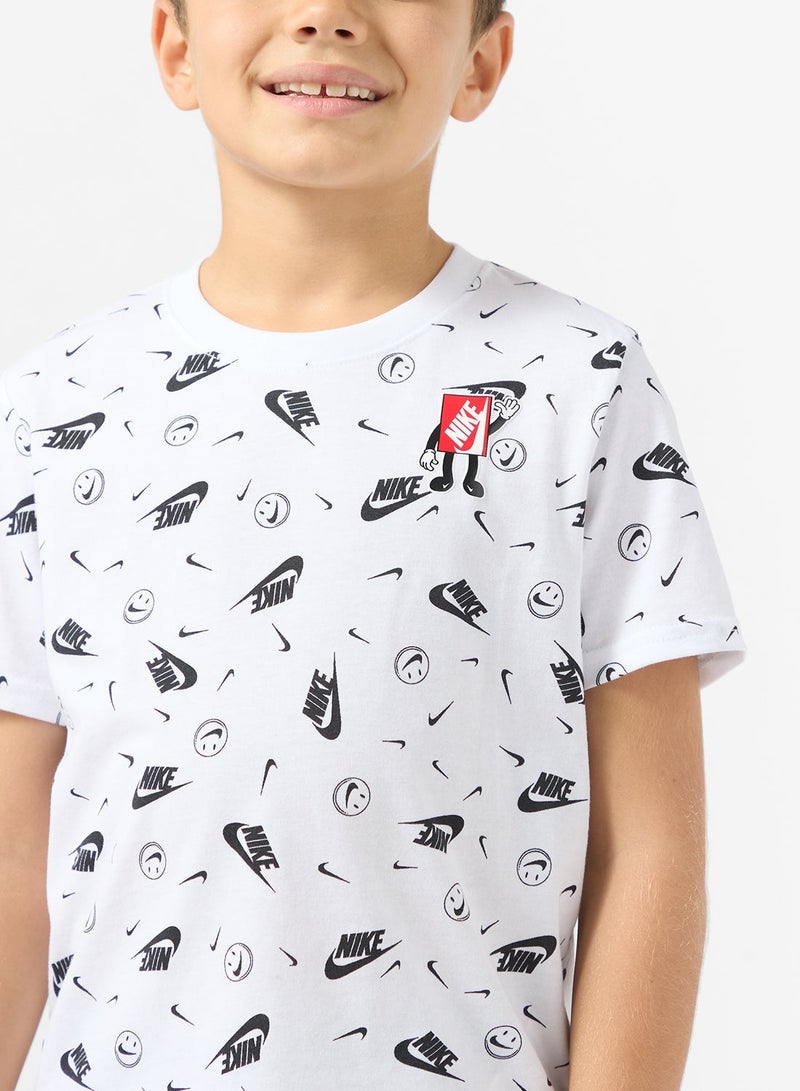 Nike Kids All-Over Printed Boxy Fit T-Shirt - Image 3